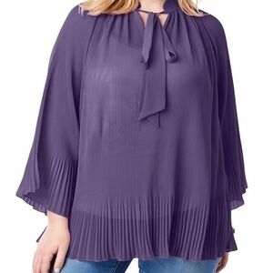 Roaman’s Bell Sleeve Bow Blouse - 12W - NWOT
